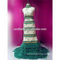 Vestido de boda musulmán verde árabe del vestido de boda de las mujeres musulmanas del vestido de noche de la señora de la manera